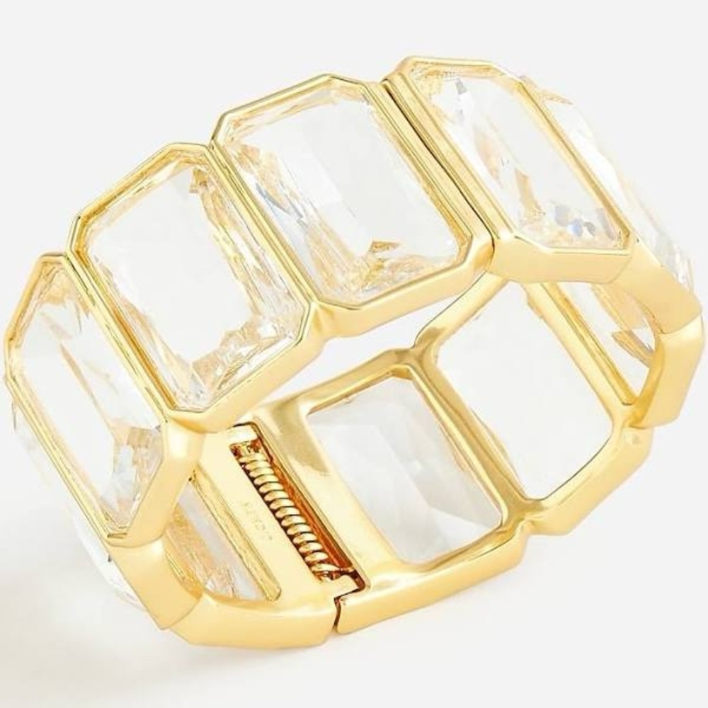 J CREW LARGE CRYSTALS RECTANGLE STONES BRACELET NWT
